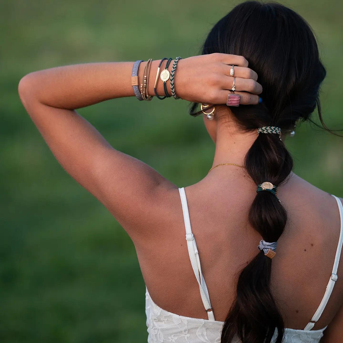 K'lani hair tie bracelets - "Journey" Green Sea Turtle Hair Tie Bracelets