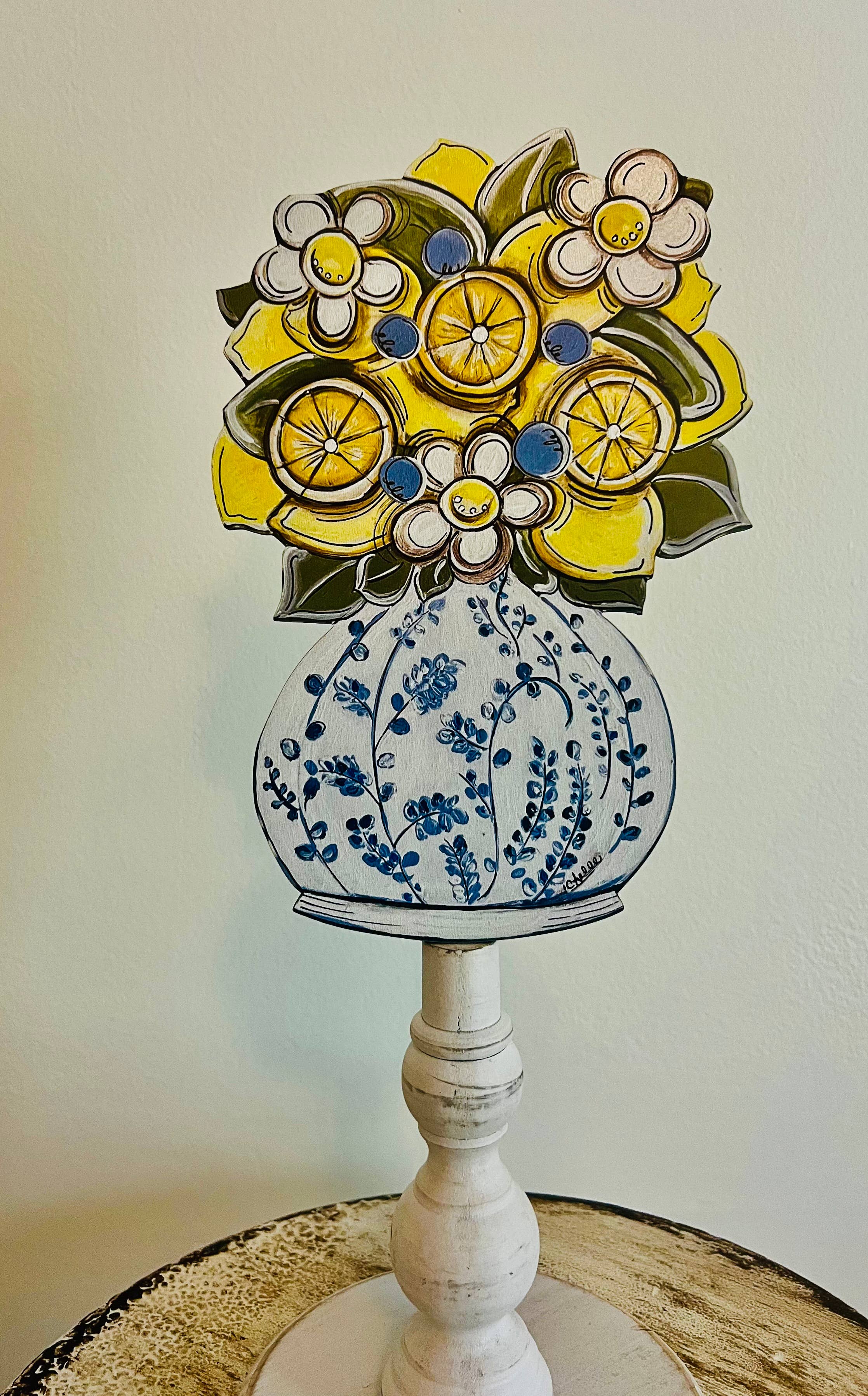 Seasonal & Everyday Topper: Lemons &  Chinoiserie
