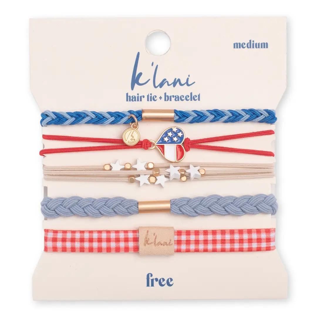 K'lani hair tie bracelets - "Free" Patriotic Hair Tie Bracelets