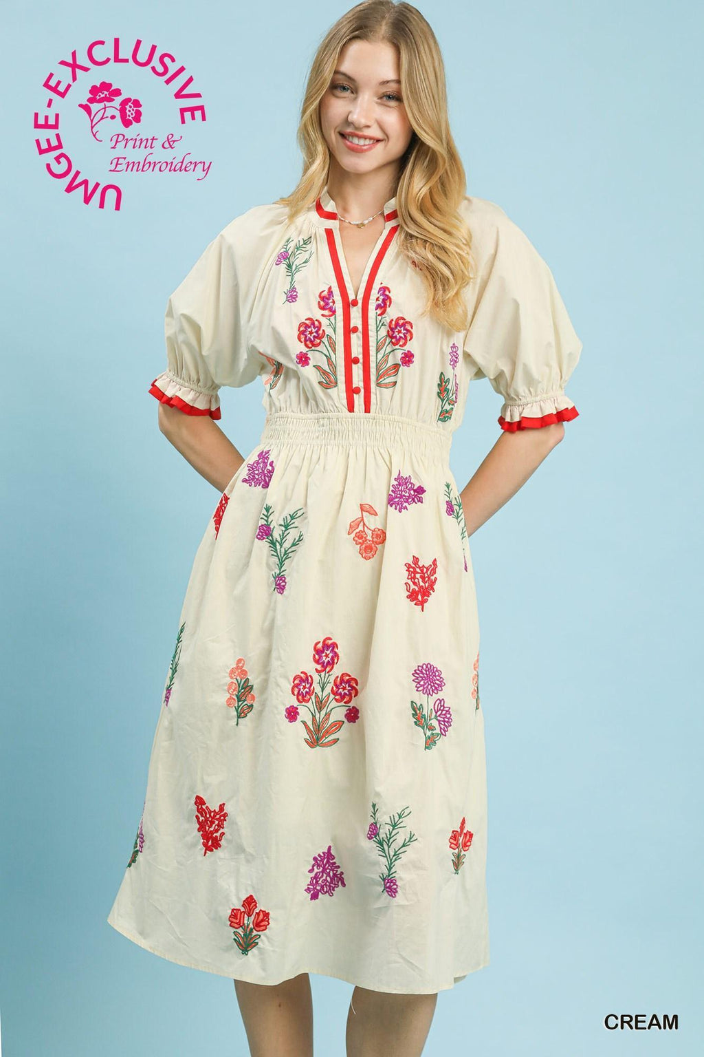 C5735 Embroidered Folk Dress