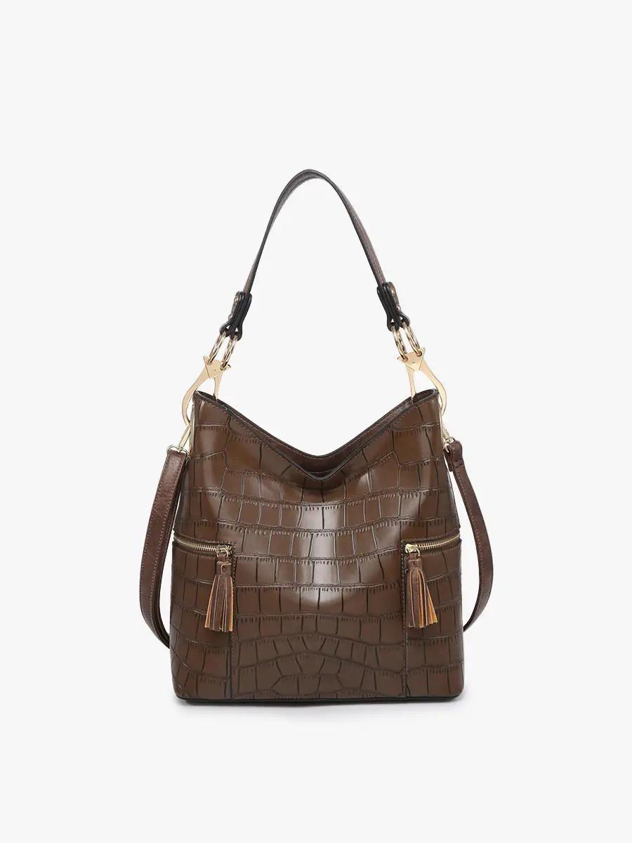 Jen & Co. - M1742CROC Rochelle Crocodile Print Hobo Bag