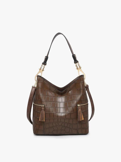 Jen & Co. - M1742CROC Rochelle Crocodile Print Hobo Bag