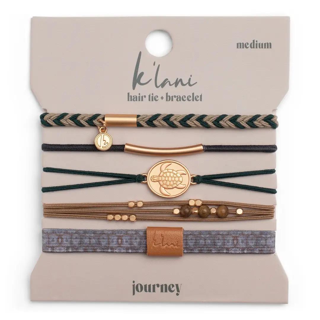 K'lani hair tie bracelets - "Journey" Green Sea Turtle Hair Tie Bracelets