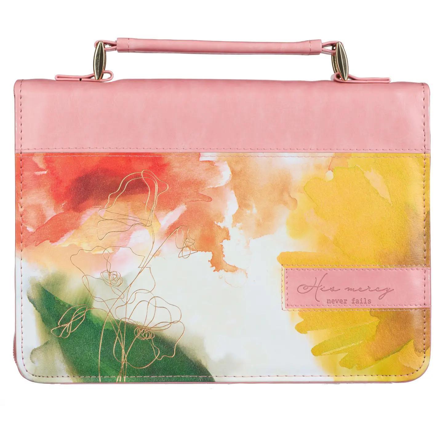Bible Cover Fashion Watercolor His Mercy Never Fails