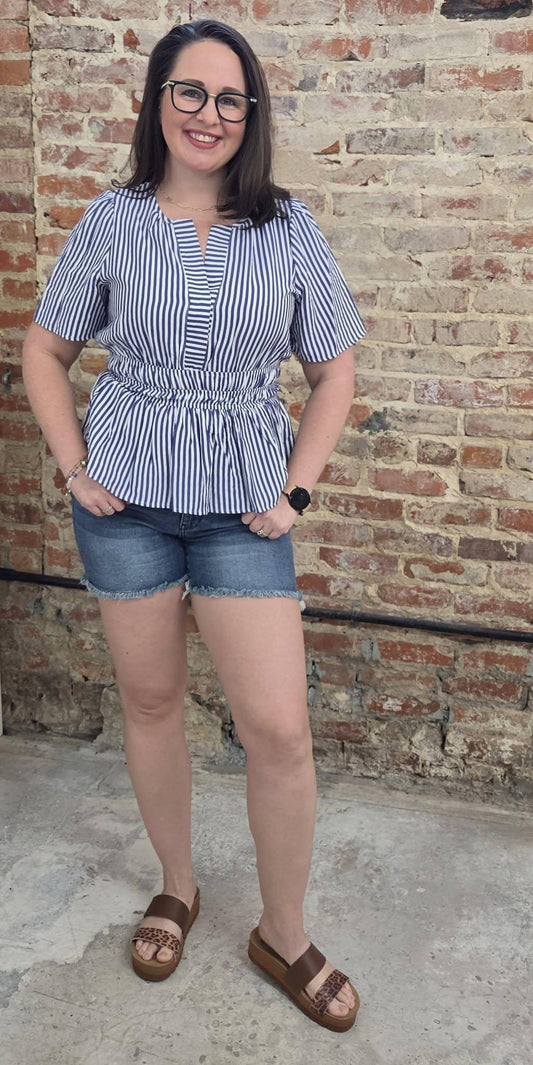 Woven Striped Top