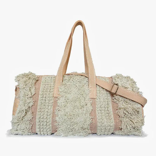 Jen & Co. - M2304 Whitley Fringe Cotton Weekender w/ Contrast