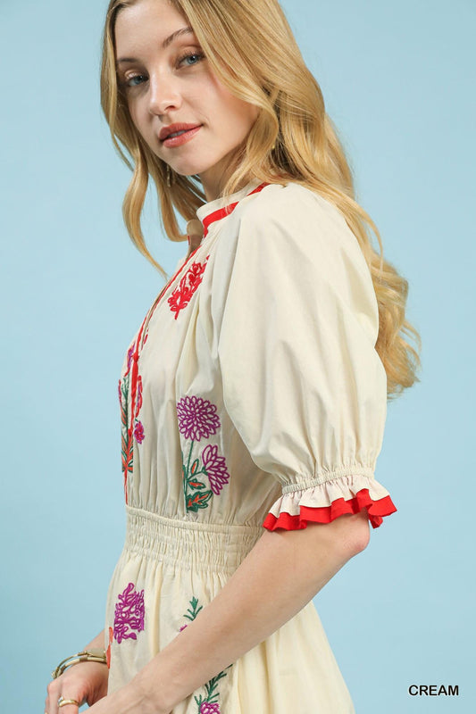 C5735 Embroidered Folk Dress