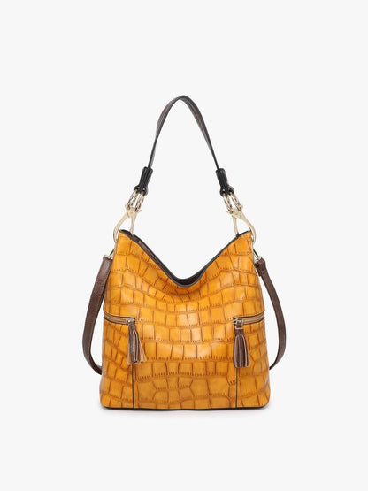 Jen & Co. - M1742CROC Rochelle Crocodile Print Hobo Bag