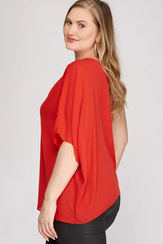 Red One Shoulder