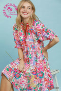 Umgee Botanical Print Dress