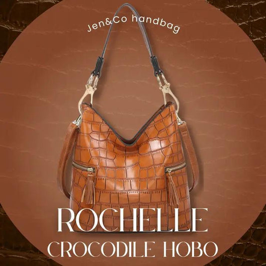 Jen & Co. - M1742CROC Rochelle Crocodile Print Hobo Bag